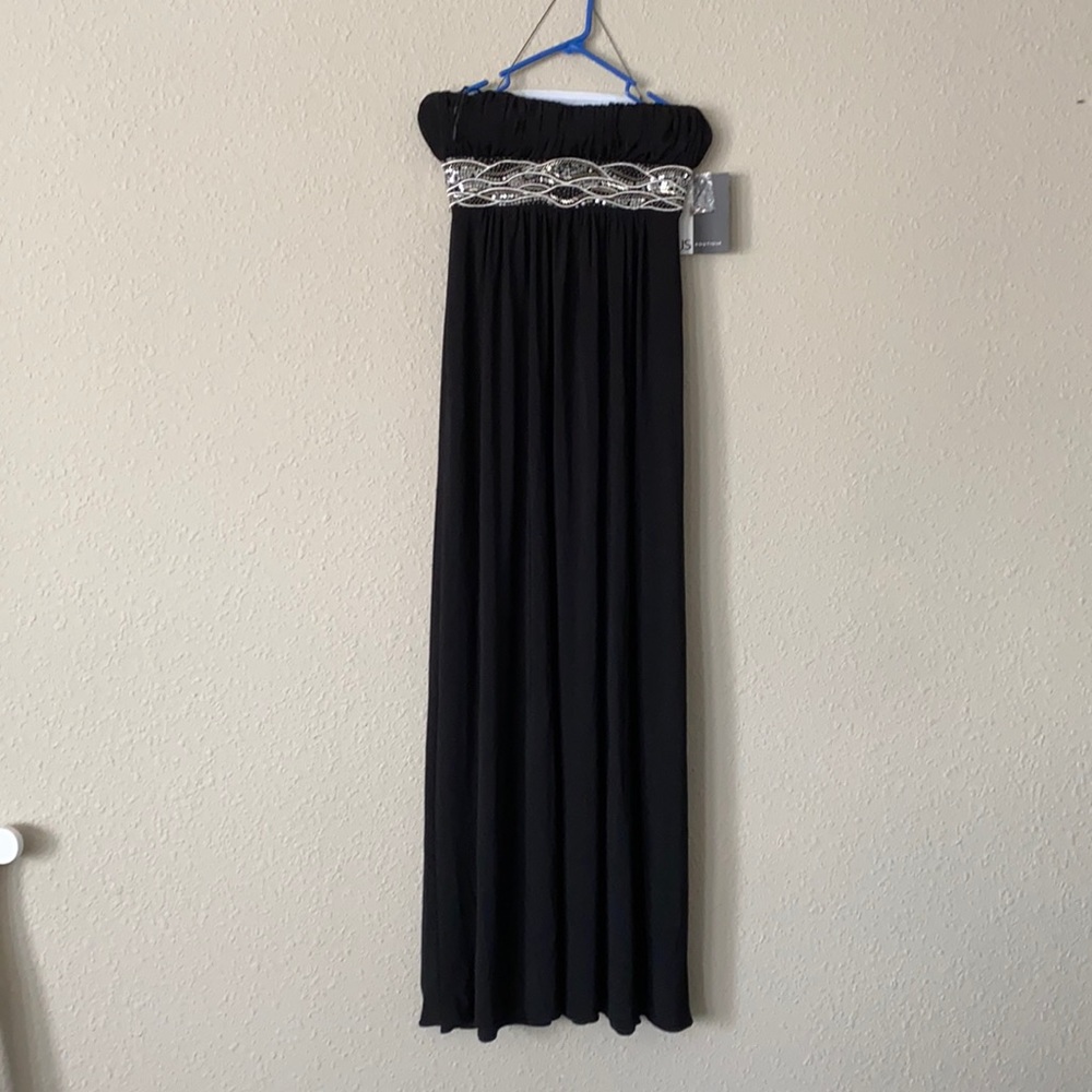 Strapless black dress, size 4